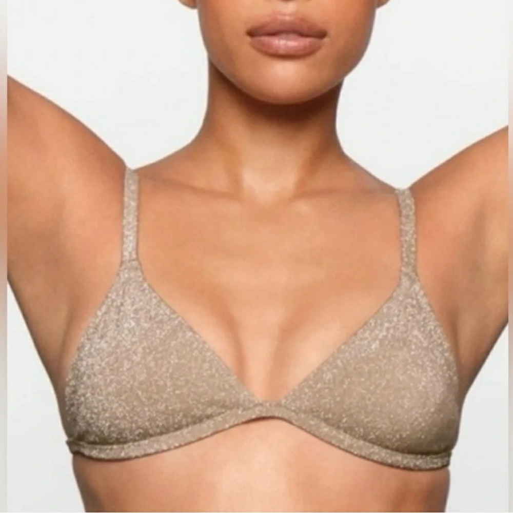 SKIMS 2X triangle swim top, cool bra NWT